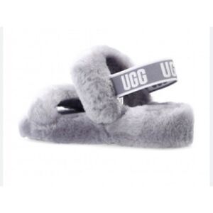 UGG
‘OH YEAH’ FUR SANDALS in Gray size 5